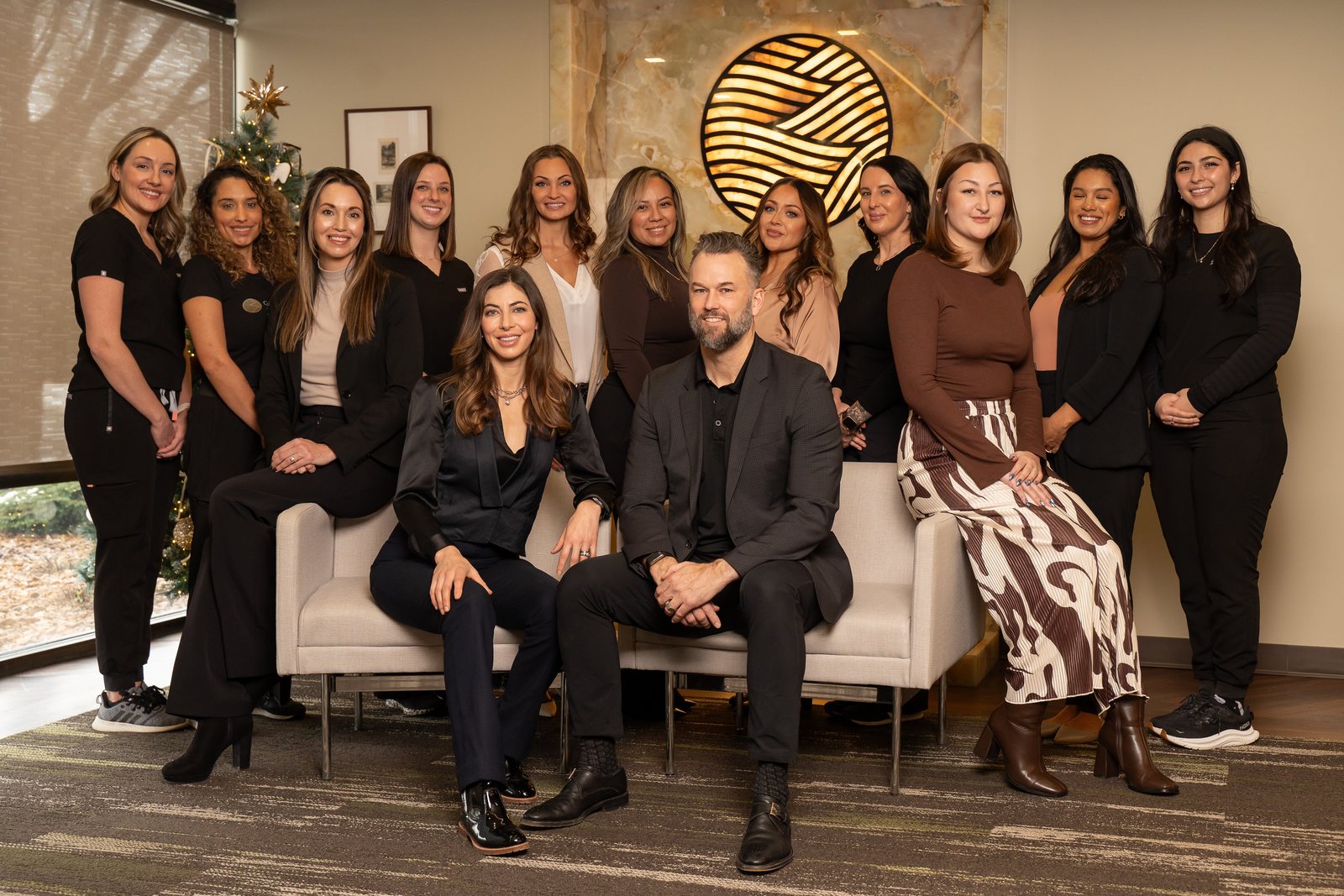 The full Refined by Glacial Sands and Glacial Sands OMS team gathered in the practice lounge
